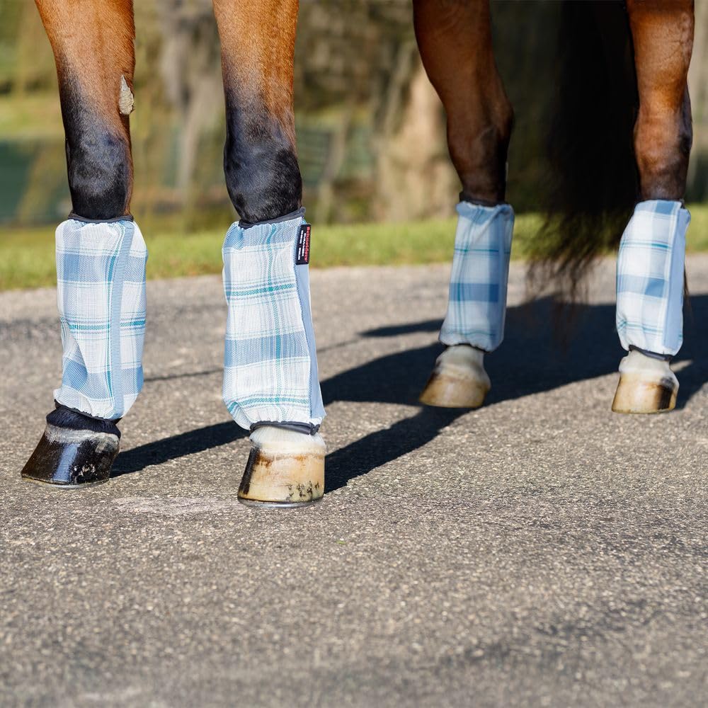 Schneiders Dura-Mesh Plaid Non-Fitted Horse Fly Boots | 1000D Heavy Poly/Vinyl | 65% UV Protection | Maximum Durability & Breath